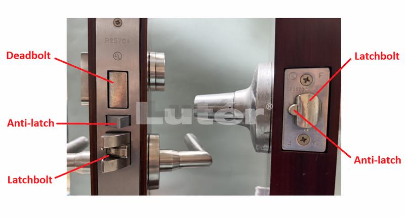 Side-by-side comparison of a mortise lock and a cylindrical lock for commercial doors